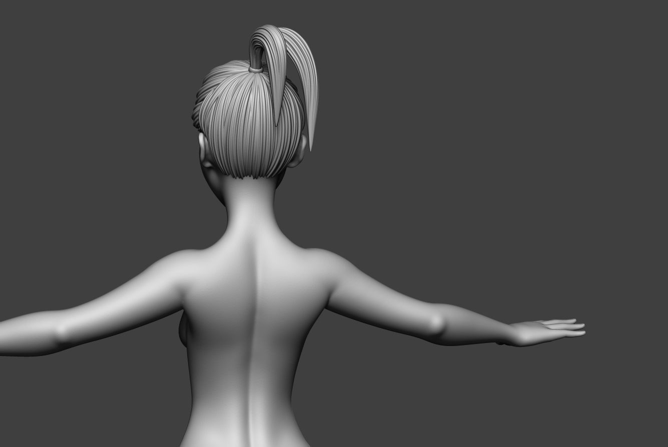 Stylized Female Optimize 3D model_6