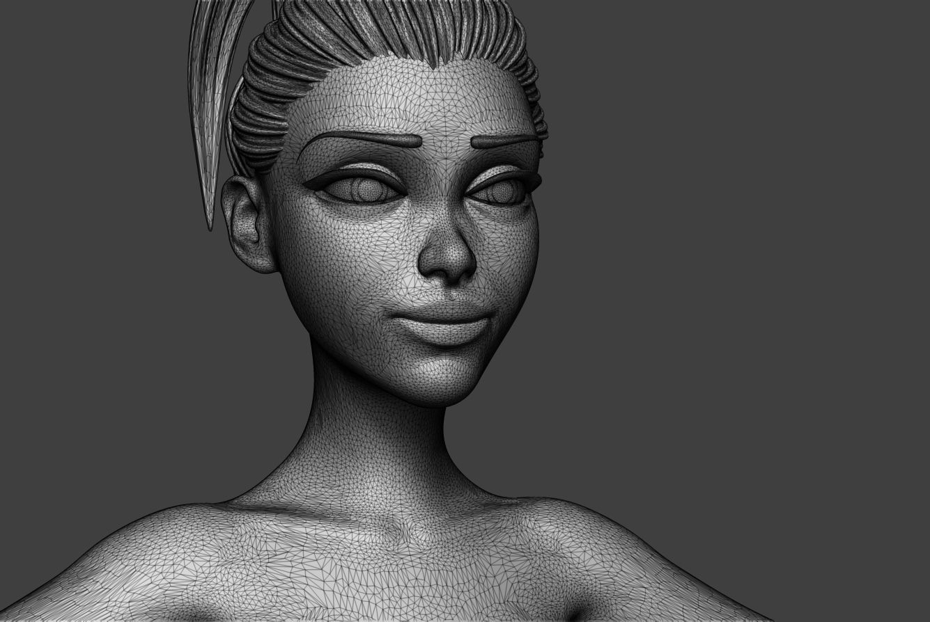 Stylized Female Optimize 3D model_12