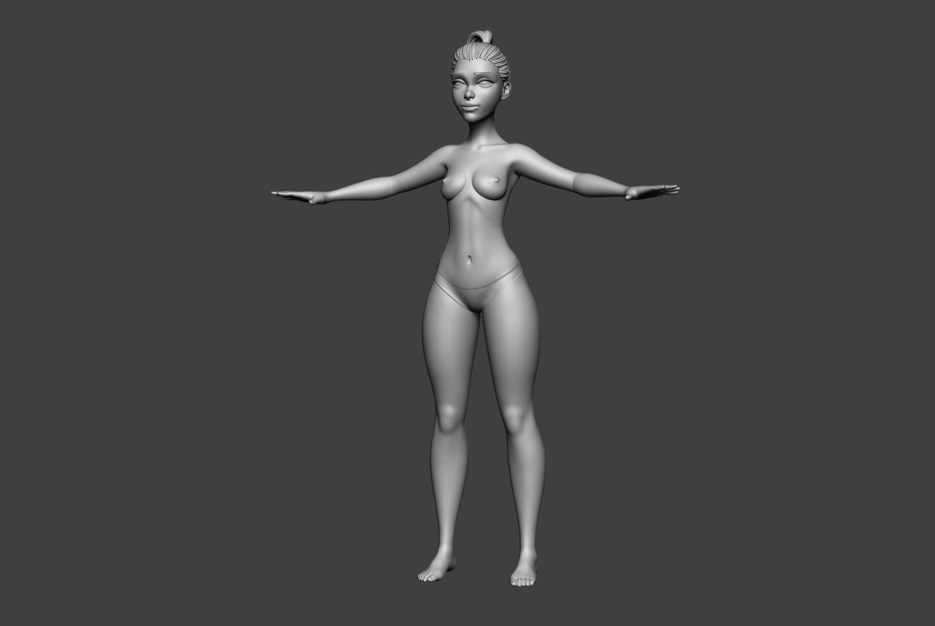 Stylized Female Optimize 3D model_1