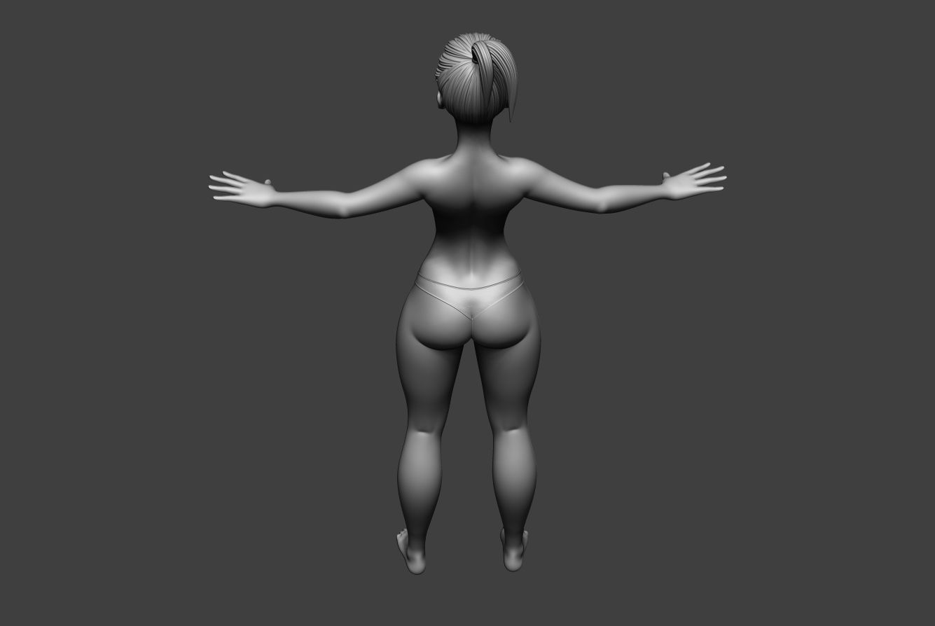 Stylized Female Optimize 3D model_8