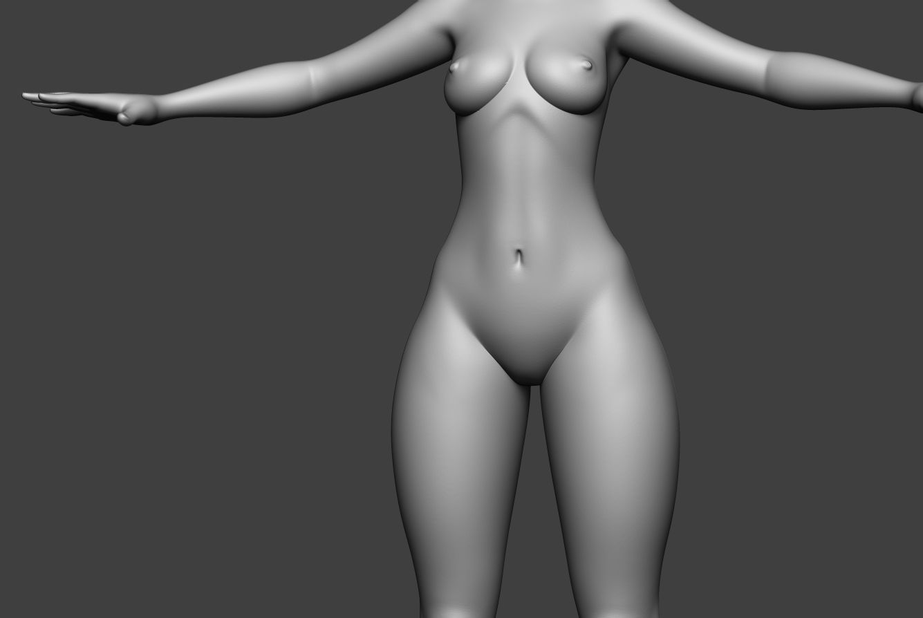 Stylized Female Optimize 3D model_10
