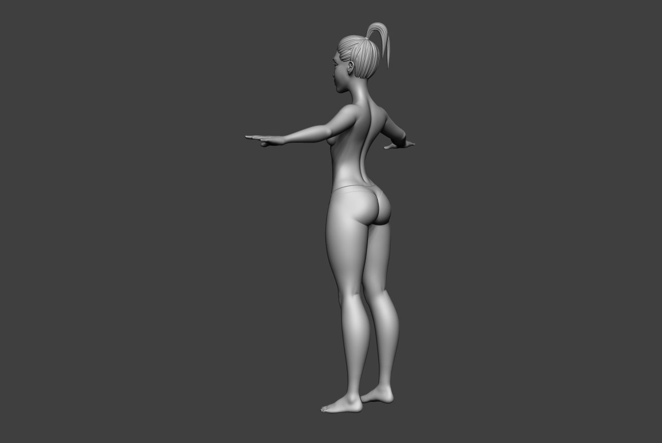 Stylized Female Optimize 3D model_3
