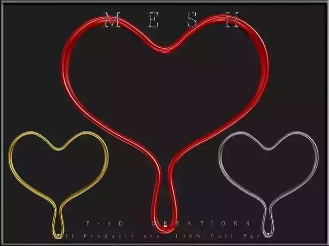 Drop Heart 02 Low-poly 3D model