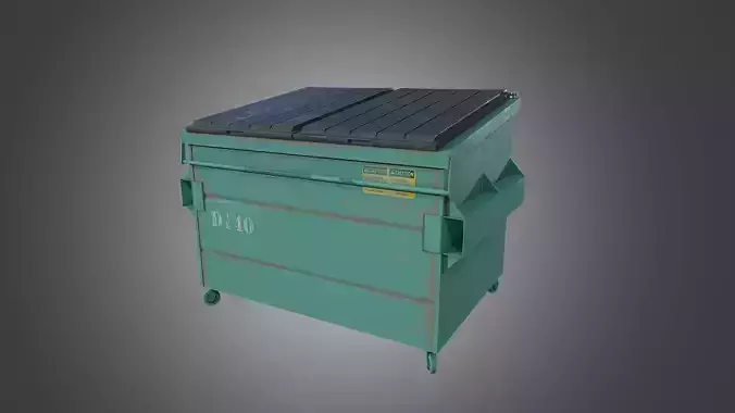 Dumpster - 4K PBR Game Ready trash can
