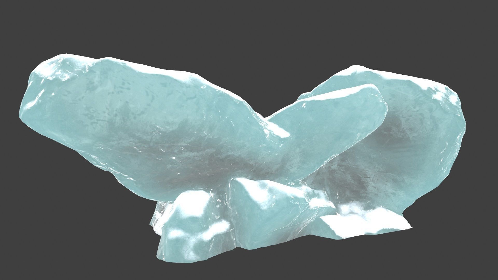 snow ice rocks Low-poly 3D model_3