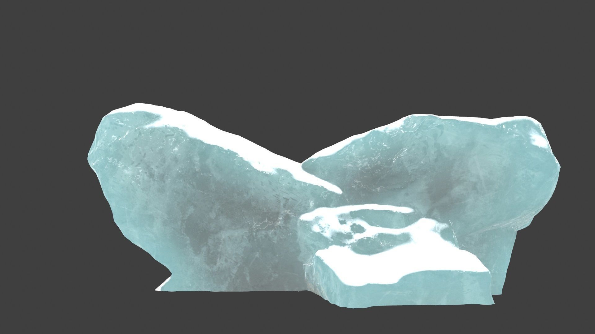 snow ice rocks Low-poly 3D model_4