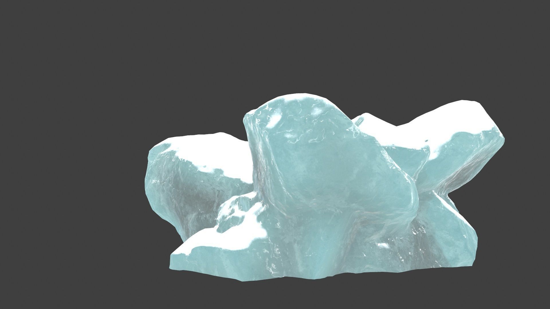 snow ice rocks Low-poly 3D model_2