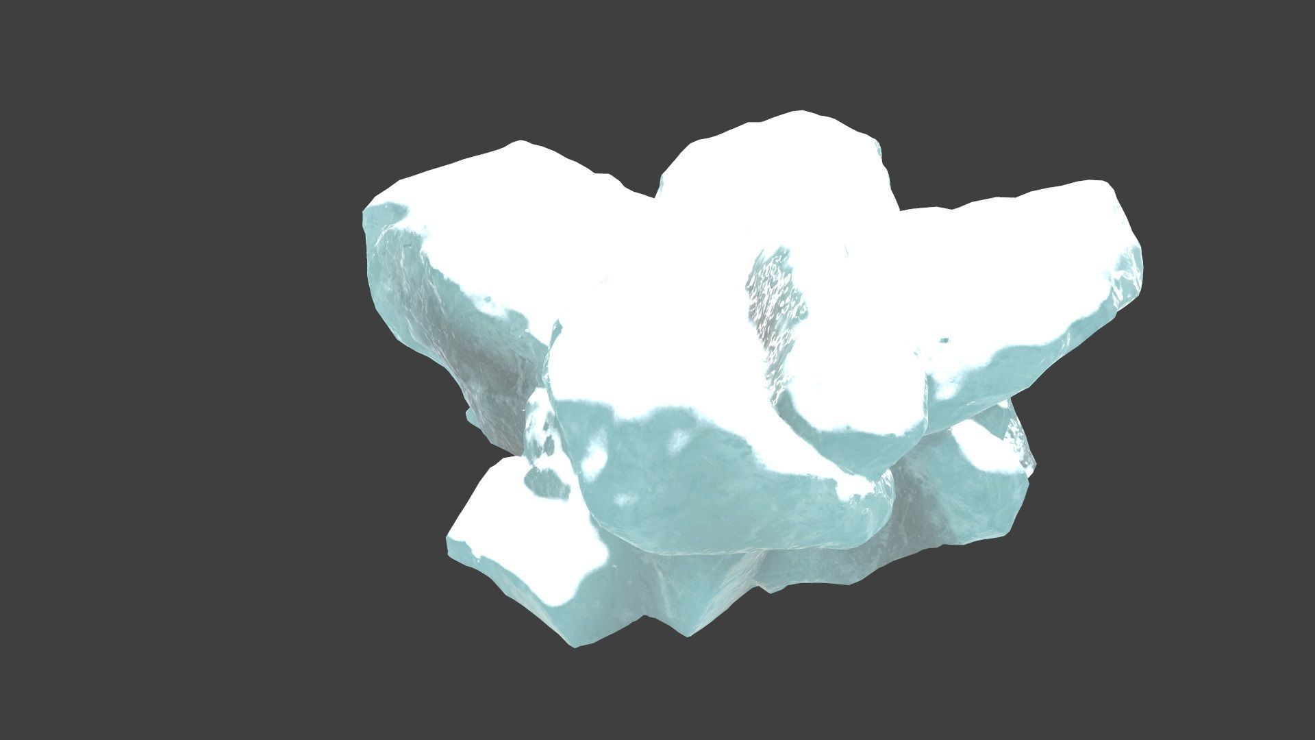 snow ice rocks Low-poly 3D model_10