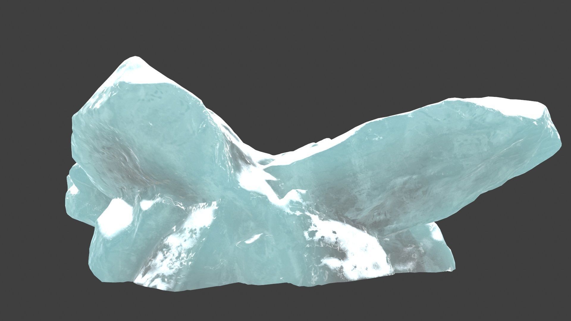 snow ice rocks Low-poly 3D model_7