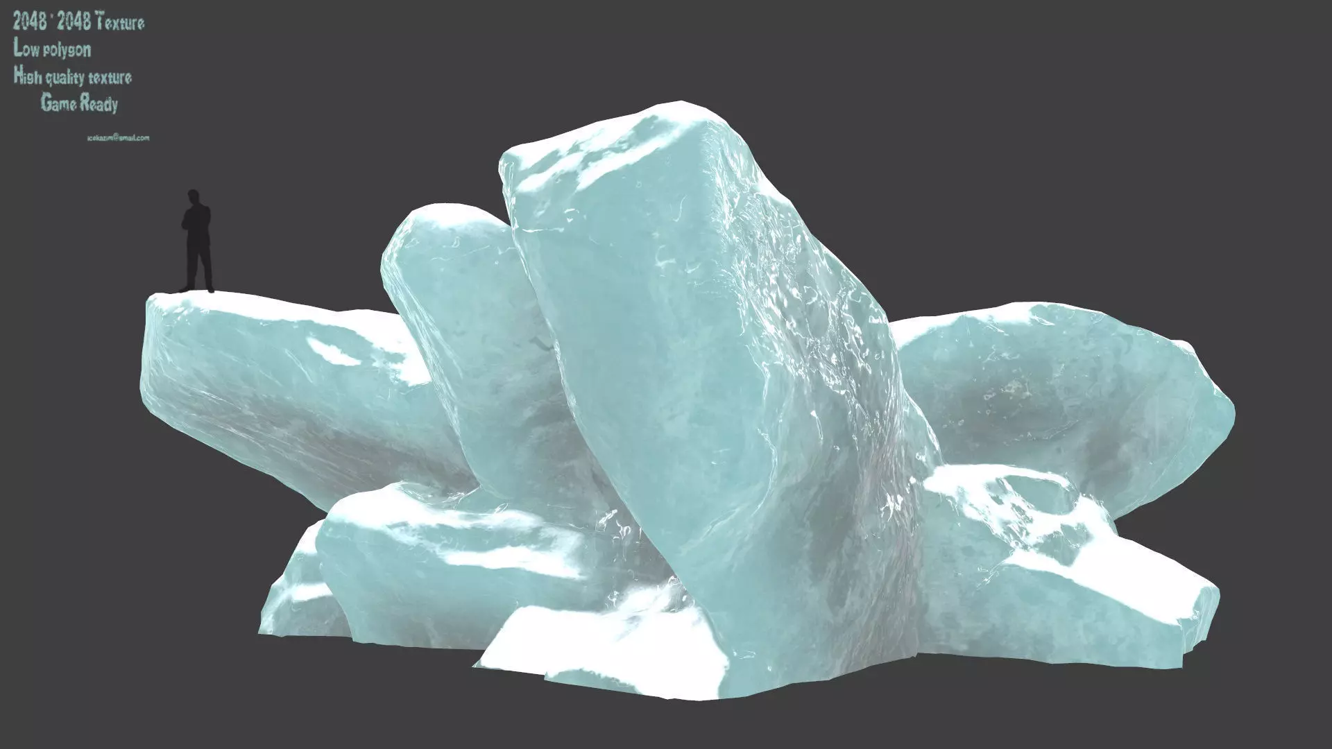 snow ice rocks Low-poly 3D model_0