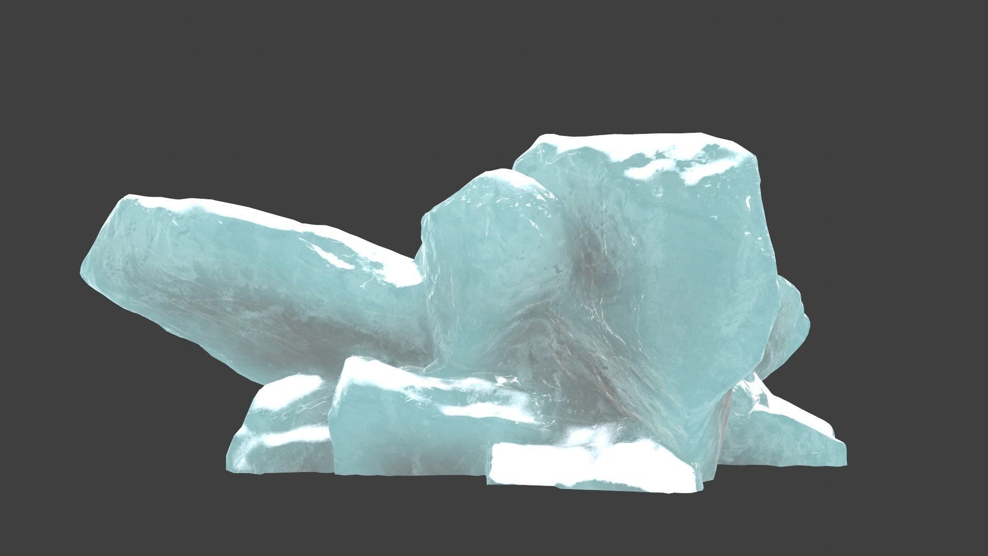 snow ice rocks Low-poly 3D model_13