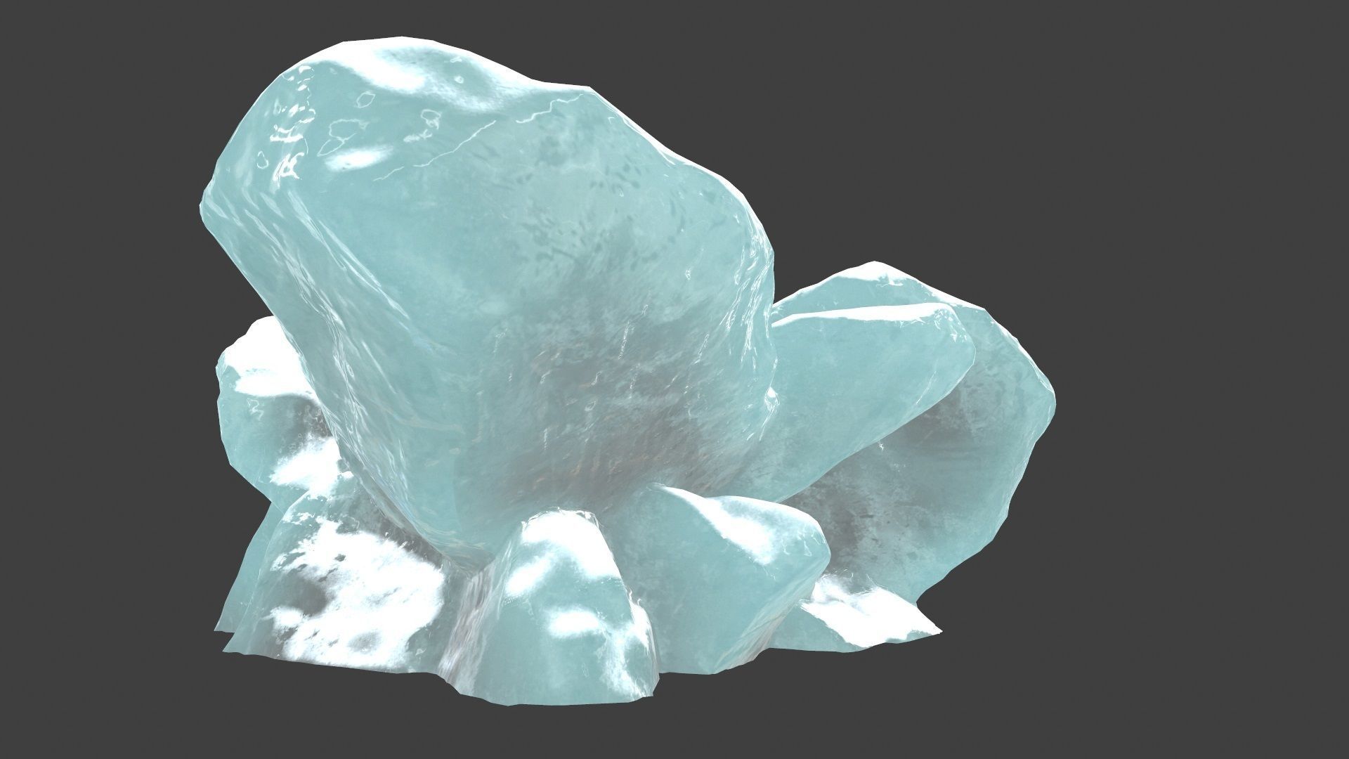 snow ice rocks Low-poly 3D model_5