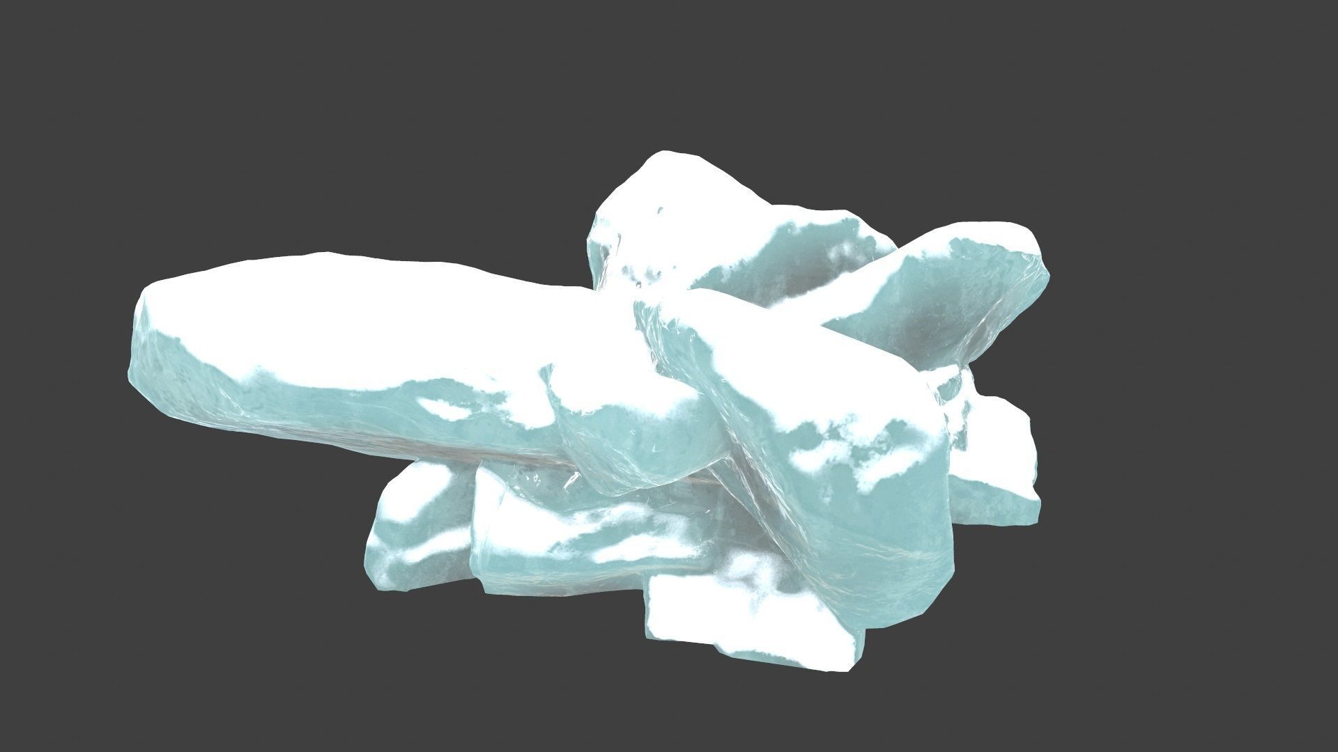 snow ice rocks Low-poly 3D model_9