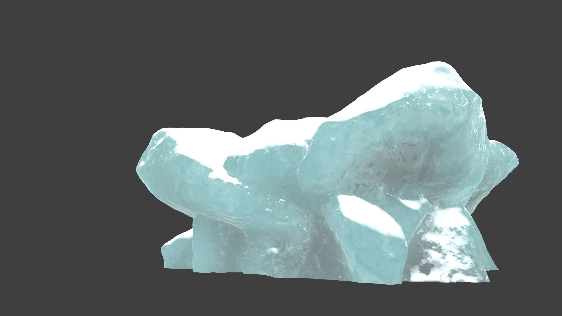 snow ice rocks Low-poly 3D model_6