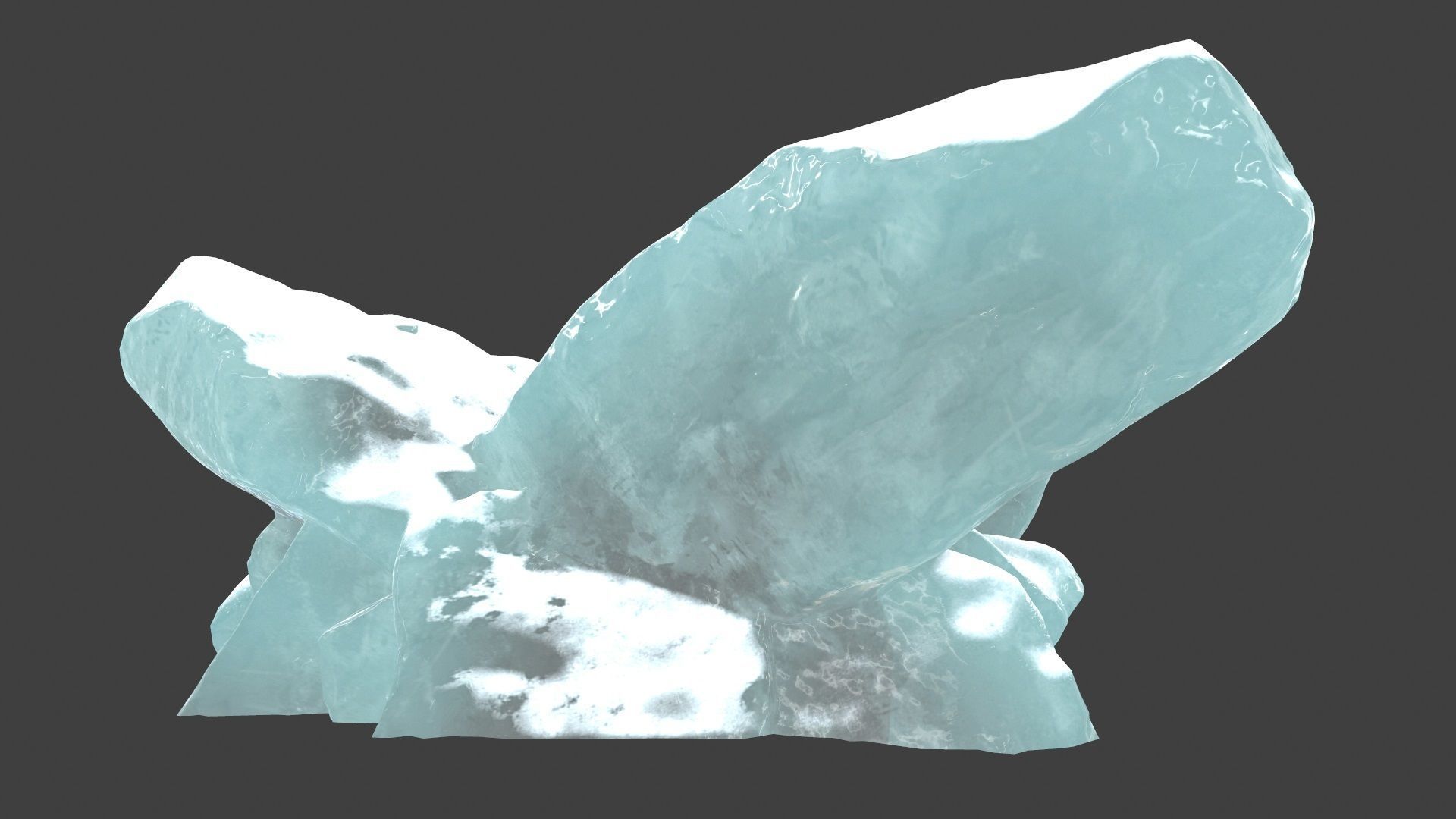 snow ice rocks Low-poly 3D model_8
