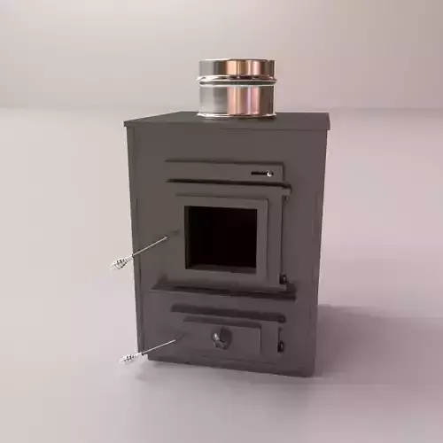 Furnace wood burning stove 3D model