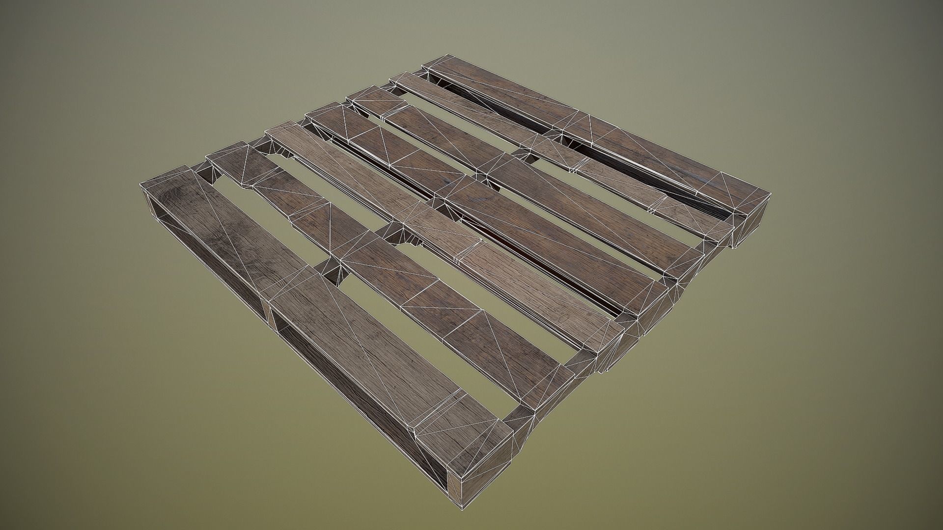 Pallet - 4K PBR Game Ready wooden Low-poly 3D model_1