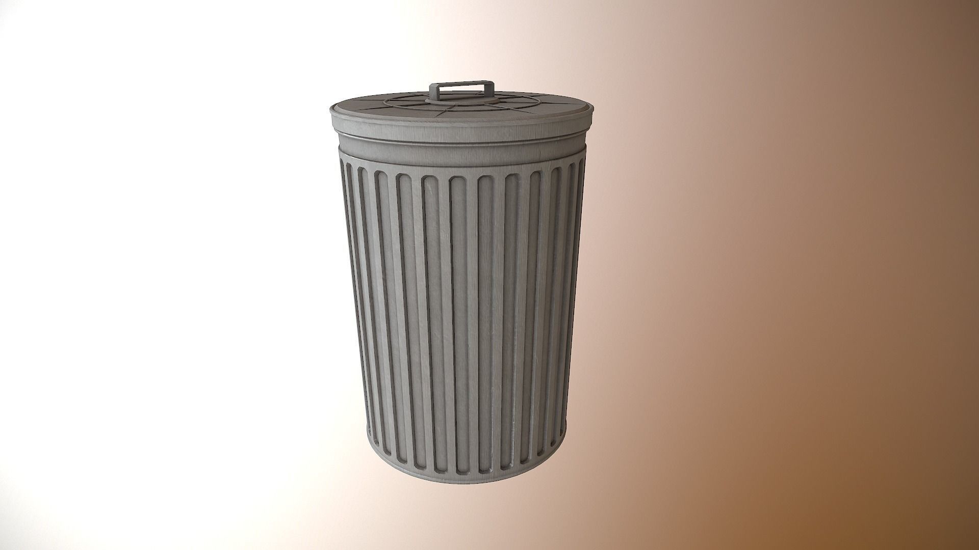 Trash Can - 4K PBR Game Ready  Low-poly 3D model_1