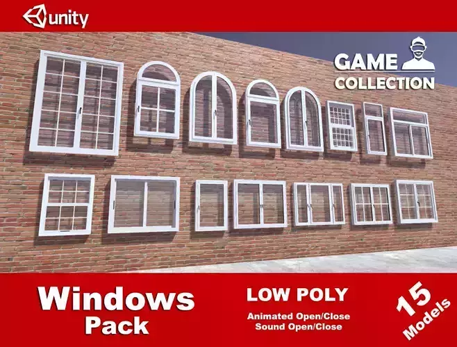 Windows Pack Low-poly 3D model