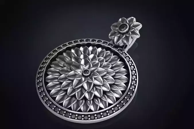 Pendant lotus flower with stones 288