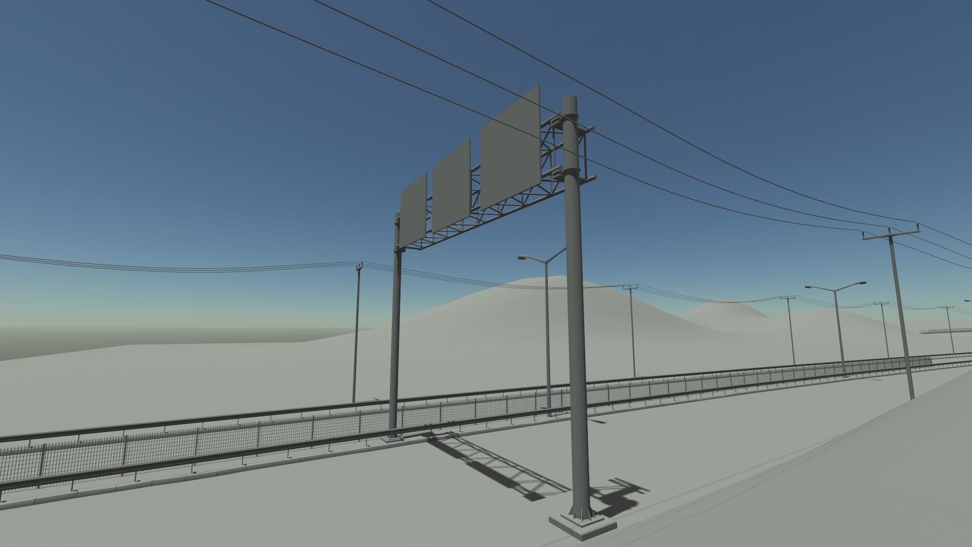 Longway highway at dusk 3D model_4