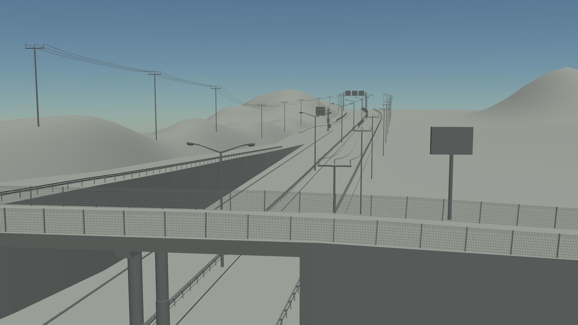 Longway highway at dusk 3D model_14