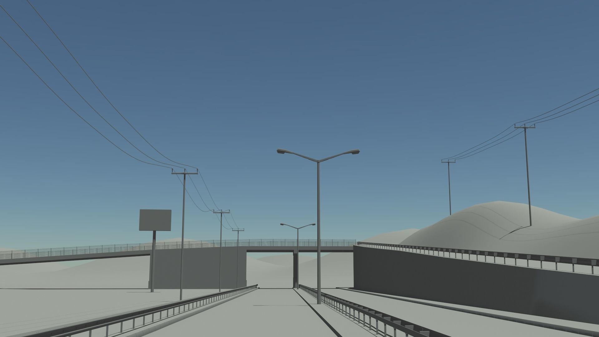 Longway highway at dusk 3D model_12
