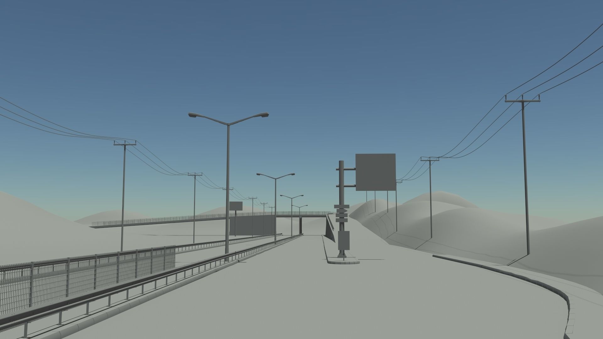 Longway highway at dusk 3D model_9