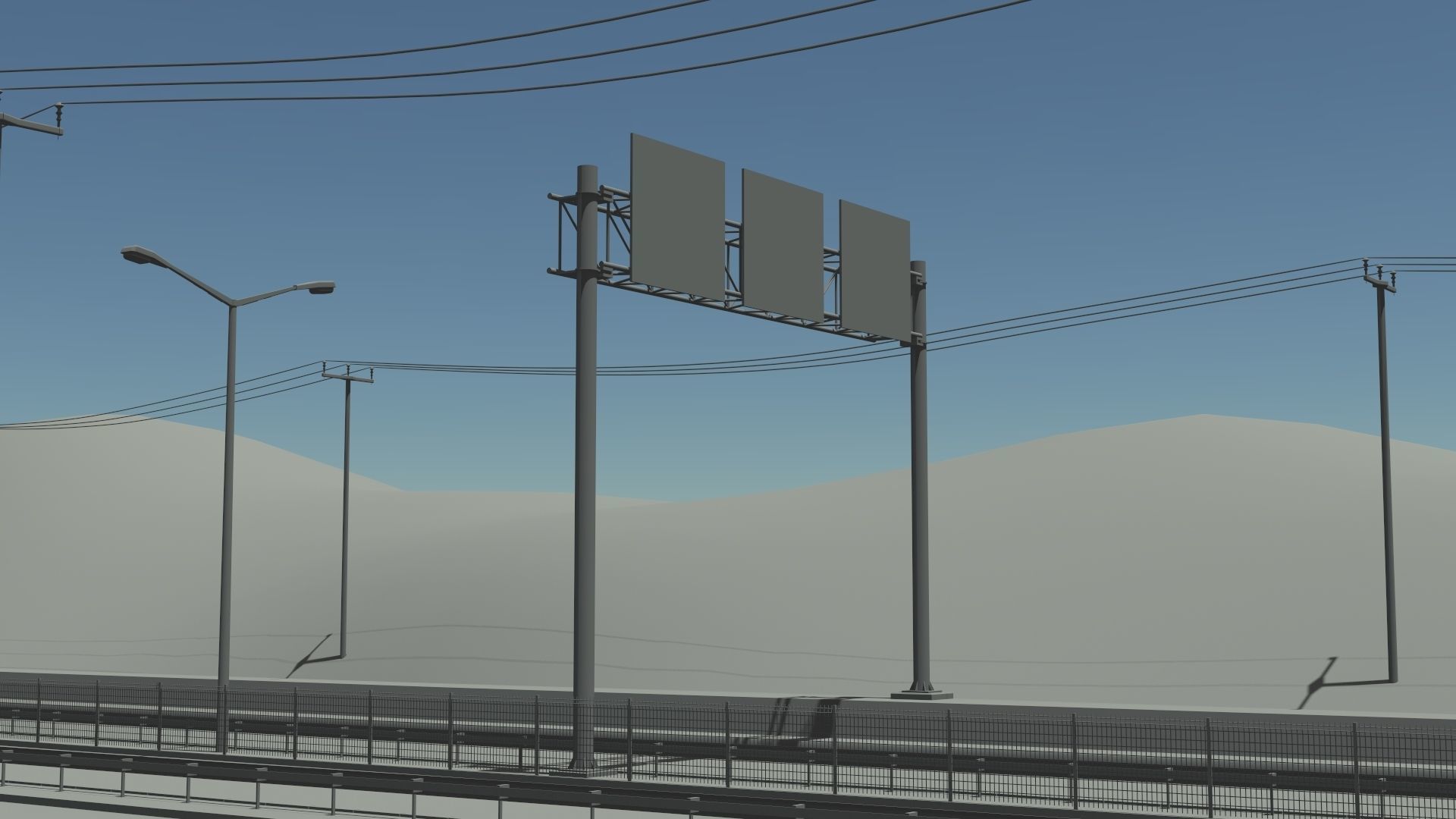 Longway highway at dusk 3D model_3
