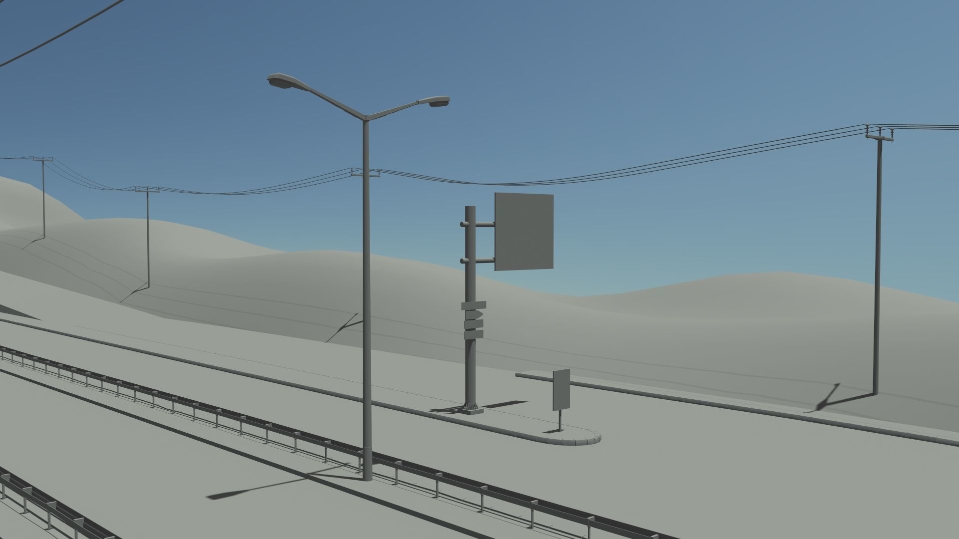 Longway highway at dusk 3D model_11