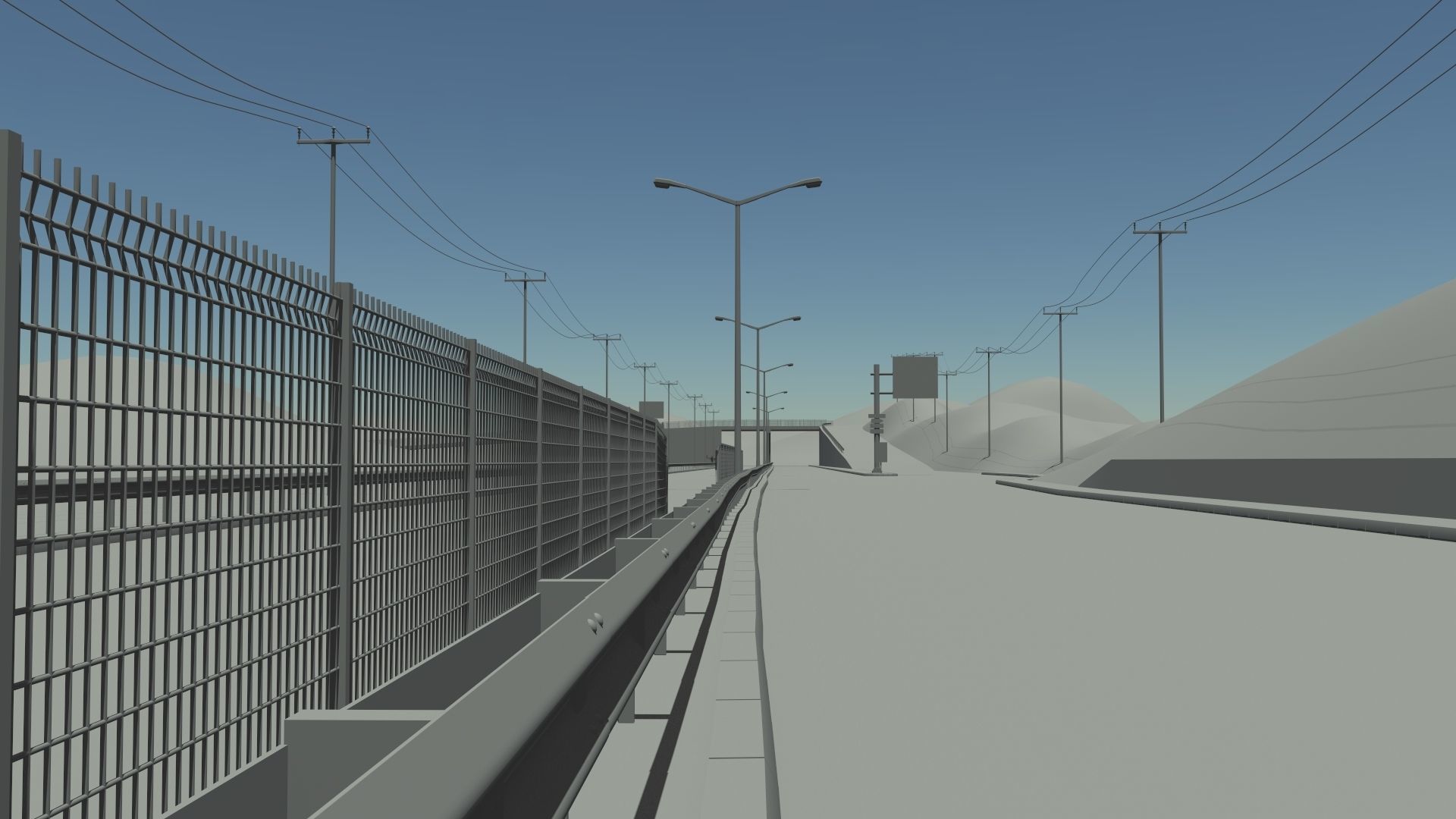 Longway highway at dusk 3D model_7