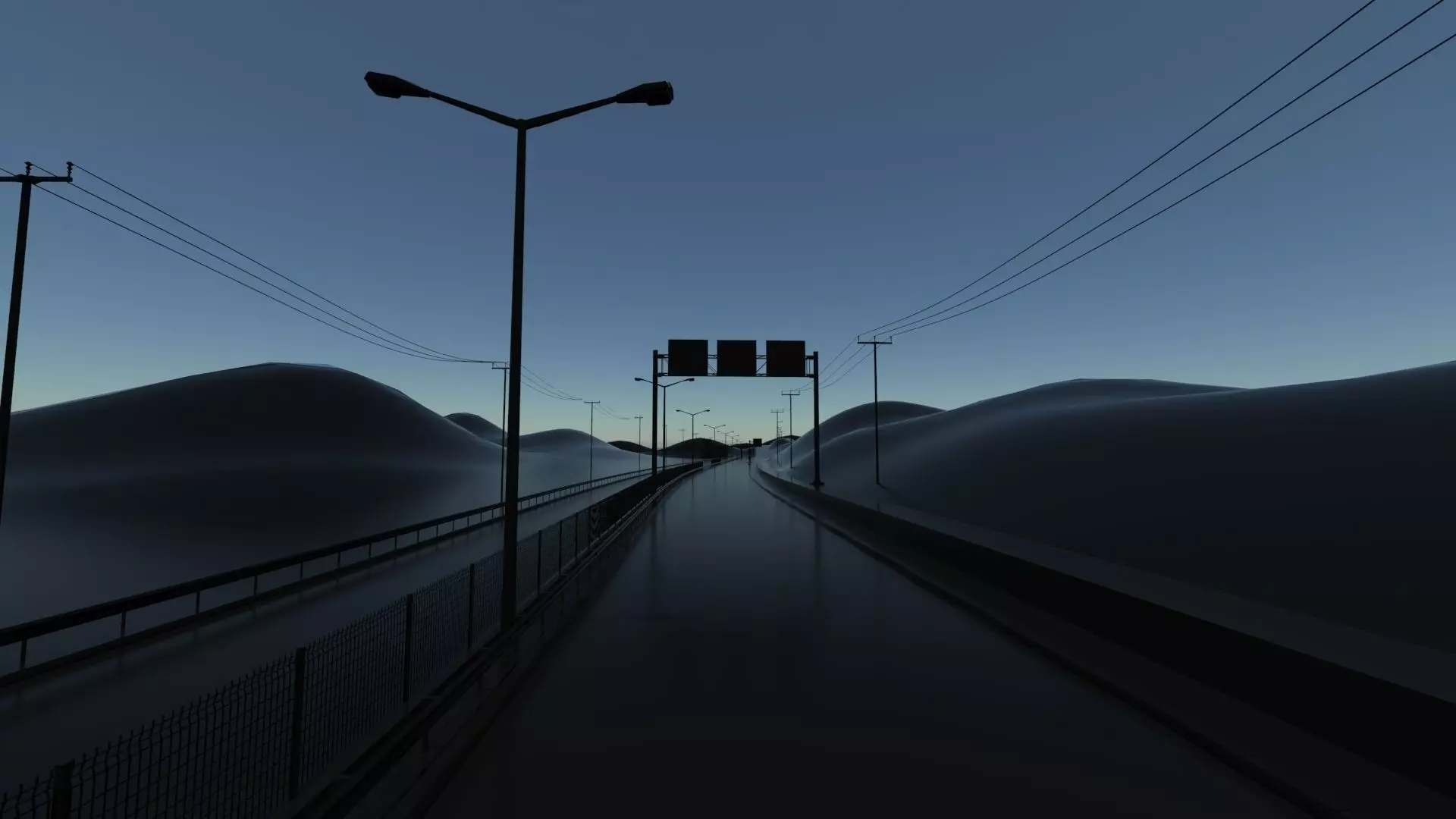 Longway highway at dusk 3D model_0