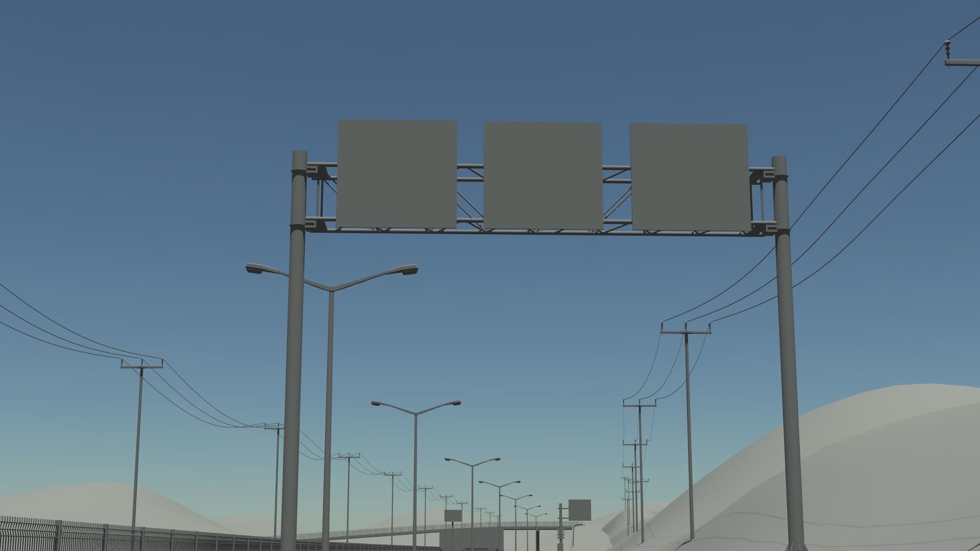 Longway highway at dusk 3D model_2