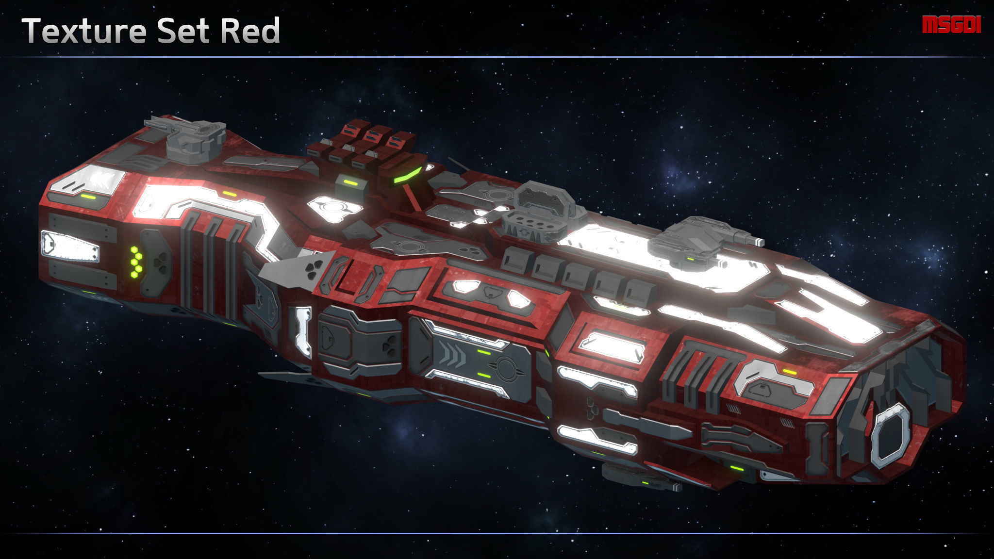 Spaceship Enkar Republic Frigate Kuram Low-poly 3D model_9