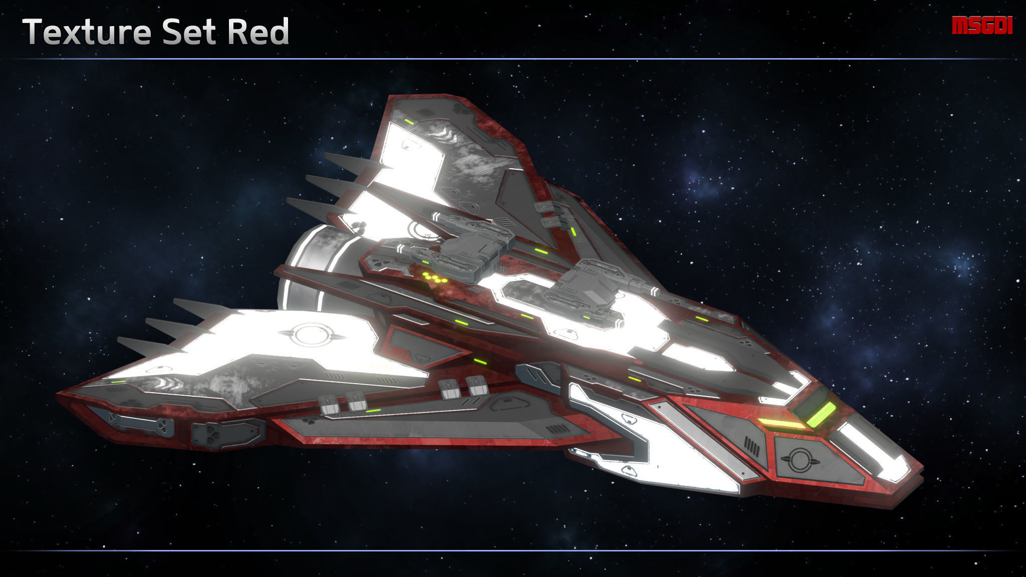 Spaceship Enkar Republic Frigate Menhars Low-poly 3D model_9