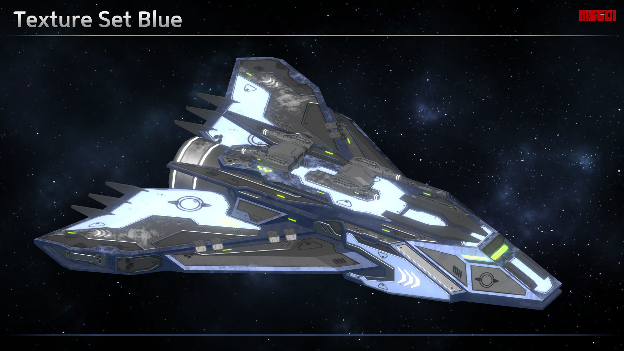 Spaceship Enkar Republic Frigate Menhars Low-poly 3D model_5