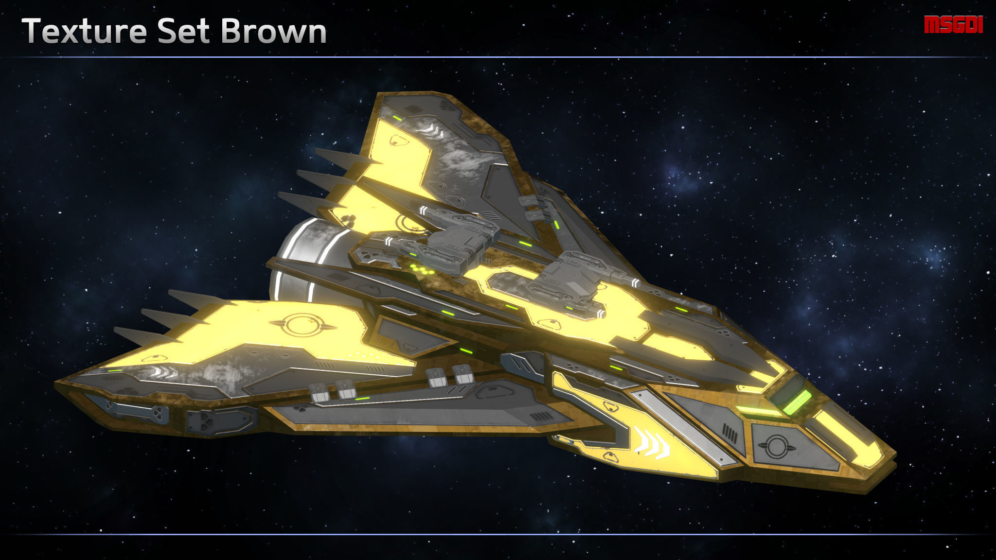 Spaceship Enkar Republic Frigate Menhars Low-poly 3D model_6