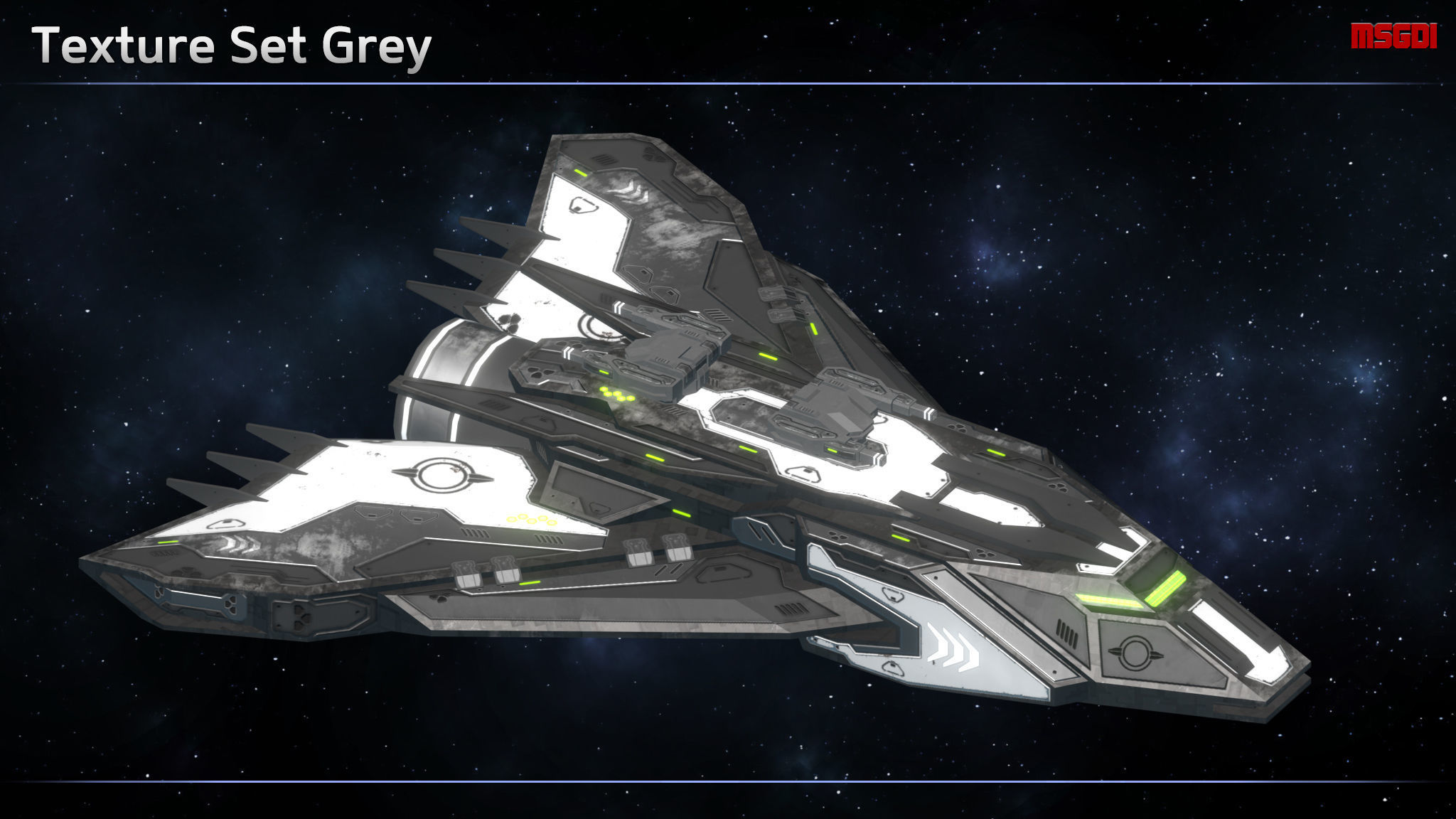 Spaceship Enkar Republic Frigate Menhars Low-poly 3D model_8