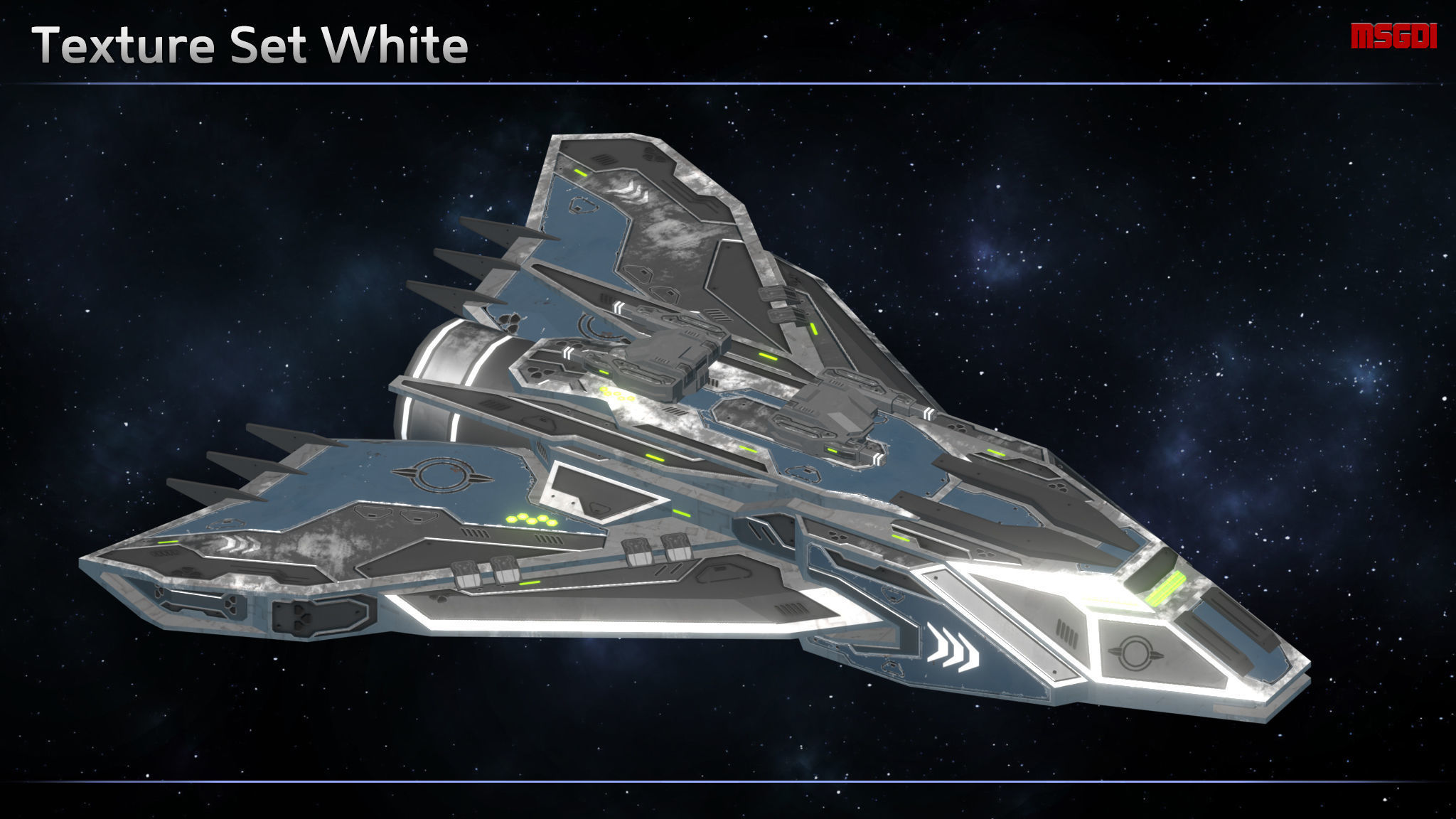 Spaceship Enkar Republic Frigate Menhars Low-poly 3D model_10