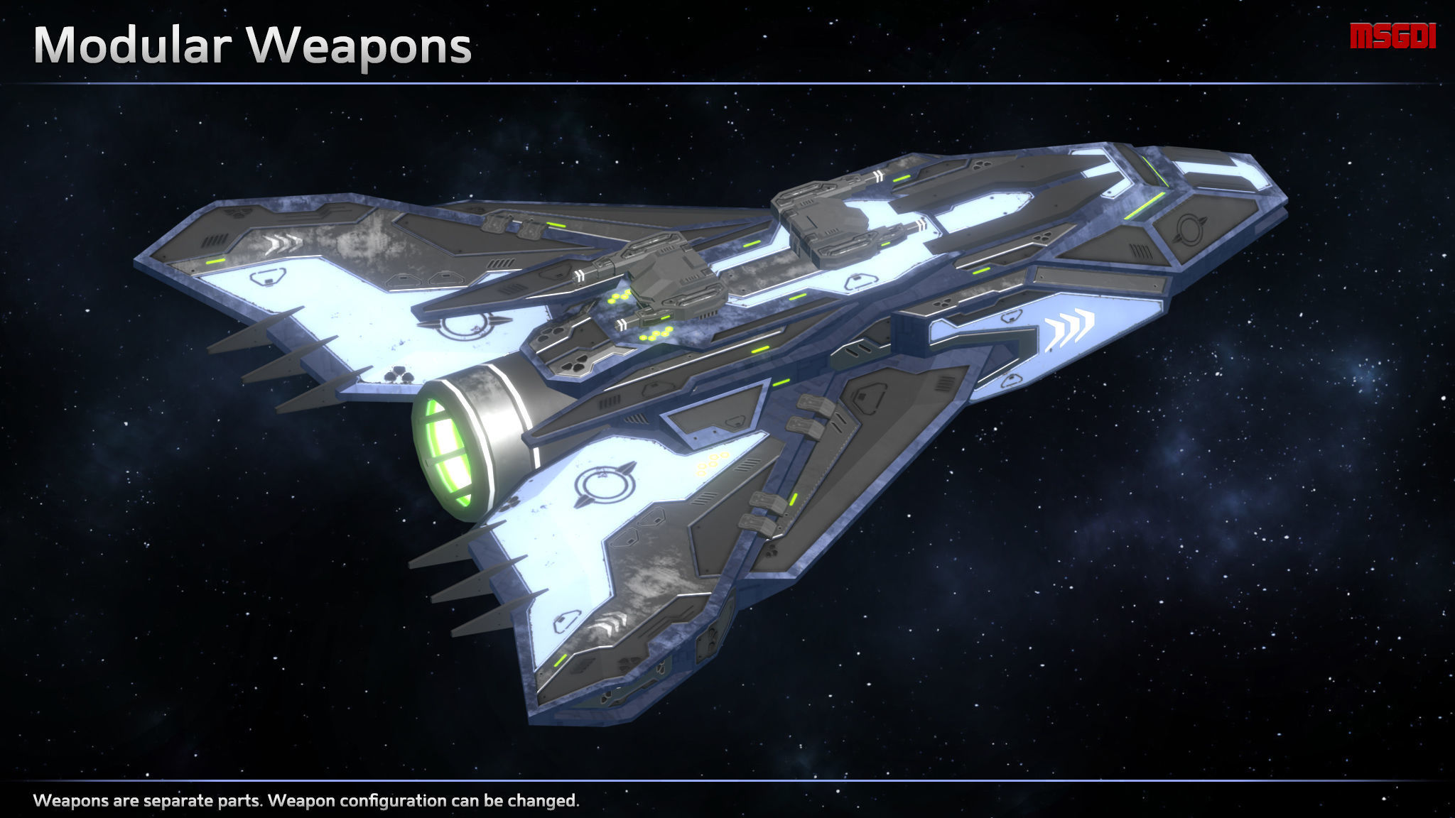 Spaceship Enkar Republic Frigate Menhars Low-poly 3D model_3