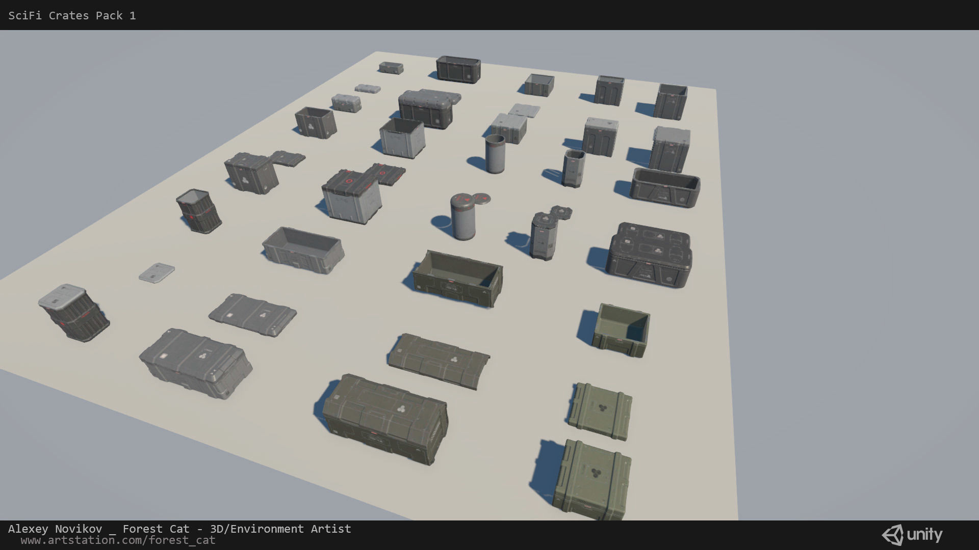 SciFi Crates Pack 1 Unity UE4 Low Poly Game Ready Low-poly 3D model_11