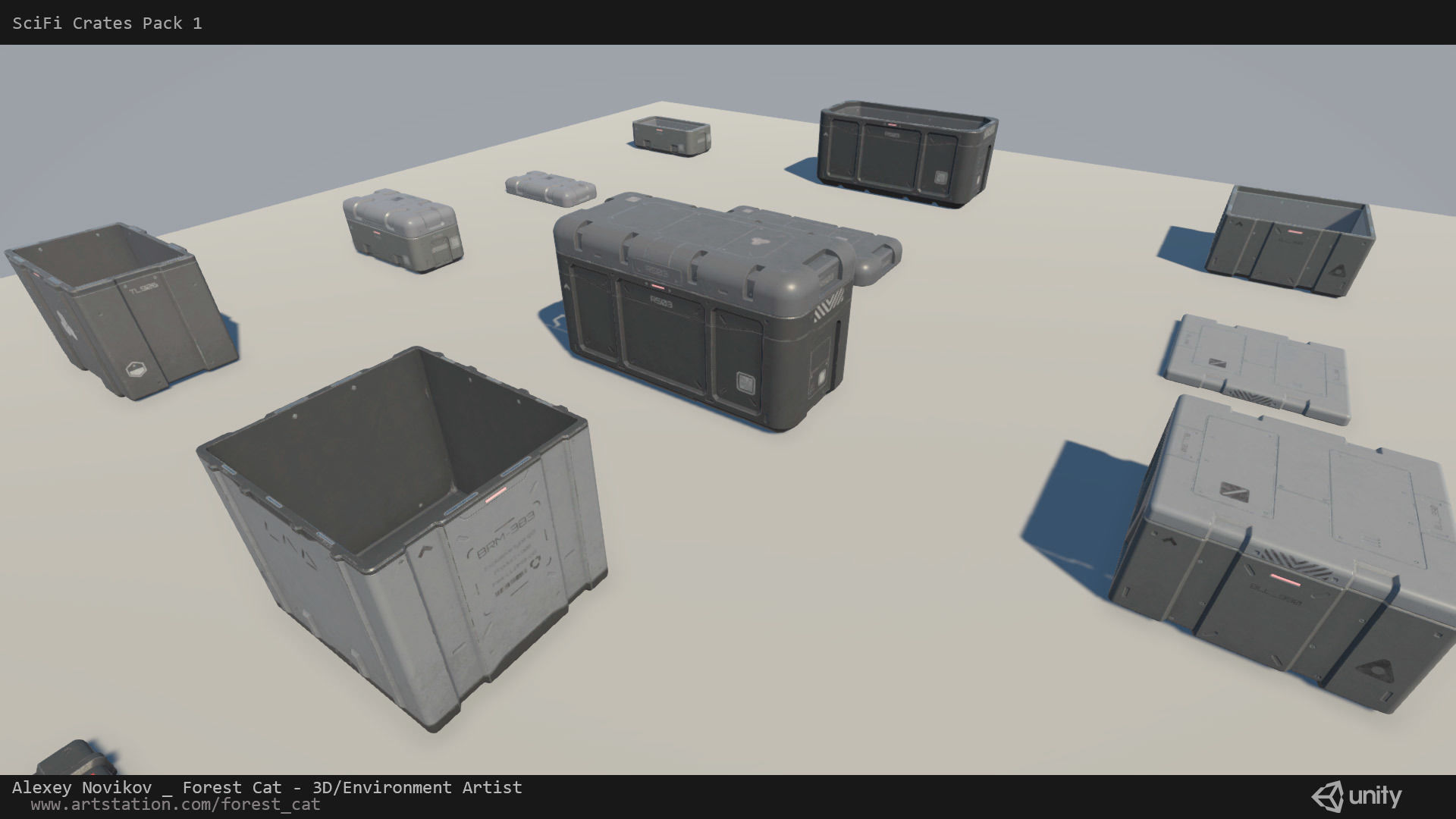 SciFi Crates Pack 1 Unity UE4 Low Poly Game Ready Low-poly 3D model_15