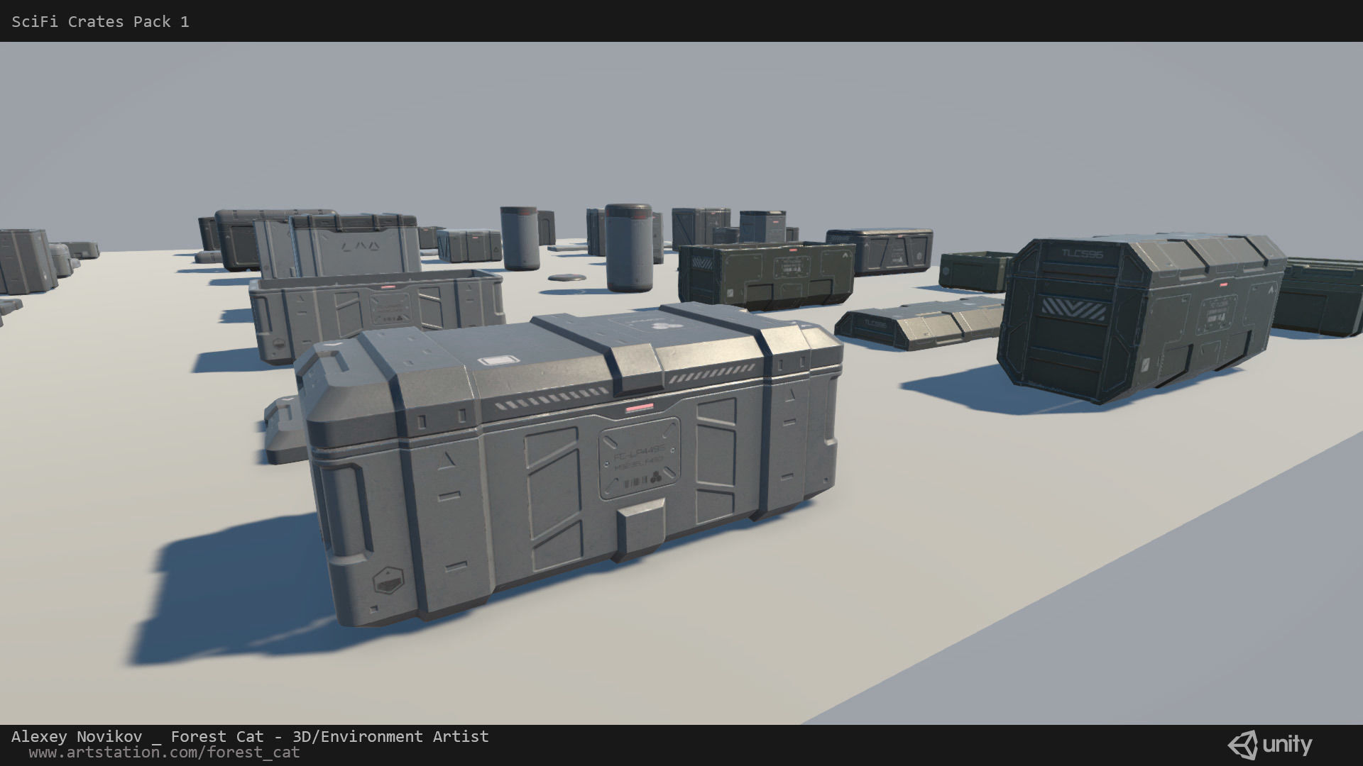 SciFi Crates Pack 1 Unity UE4 Low Poly Game Ready Low-poly 3D model_14