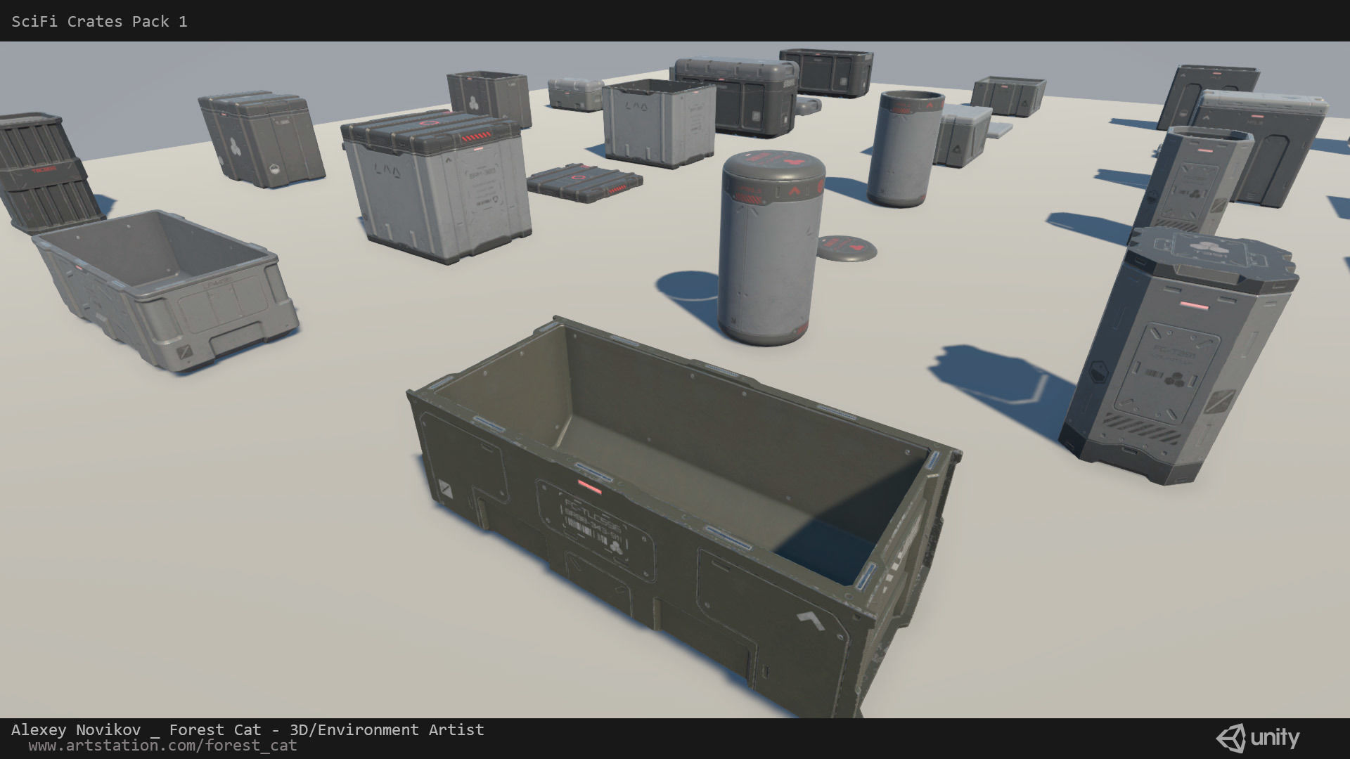 SciFi Crates Pack 1 Unity UE4 Low Poly Game Ready Low-poly 3D model_13
