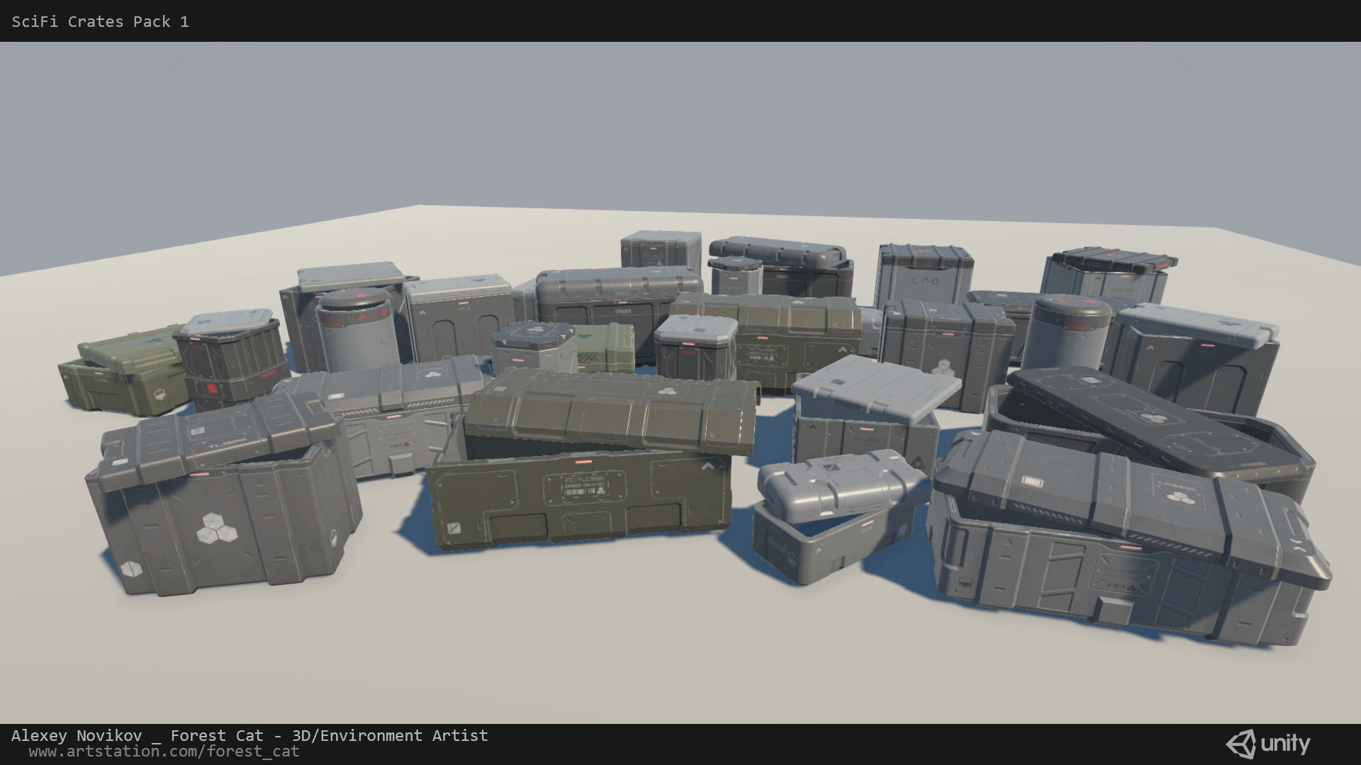 SciFi Crates Pack 1 Unity UE4 Low Poly Game Ready Low-poly 3D model_10
