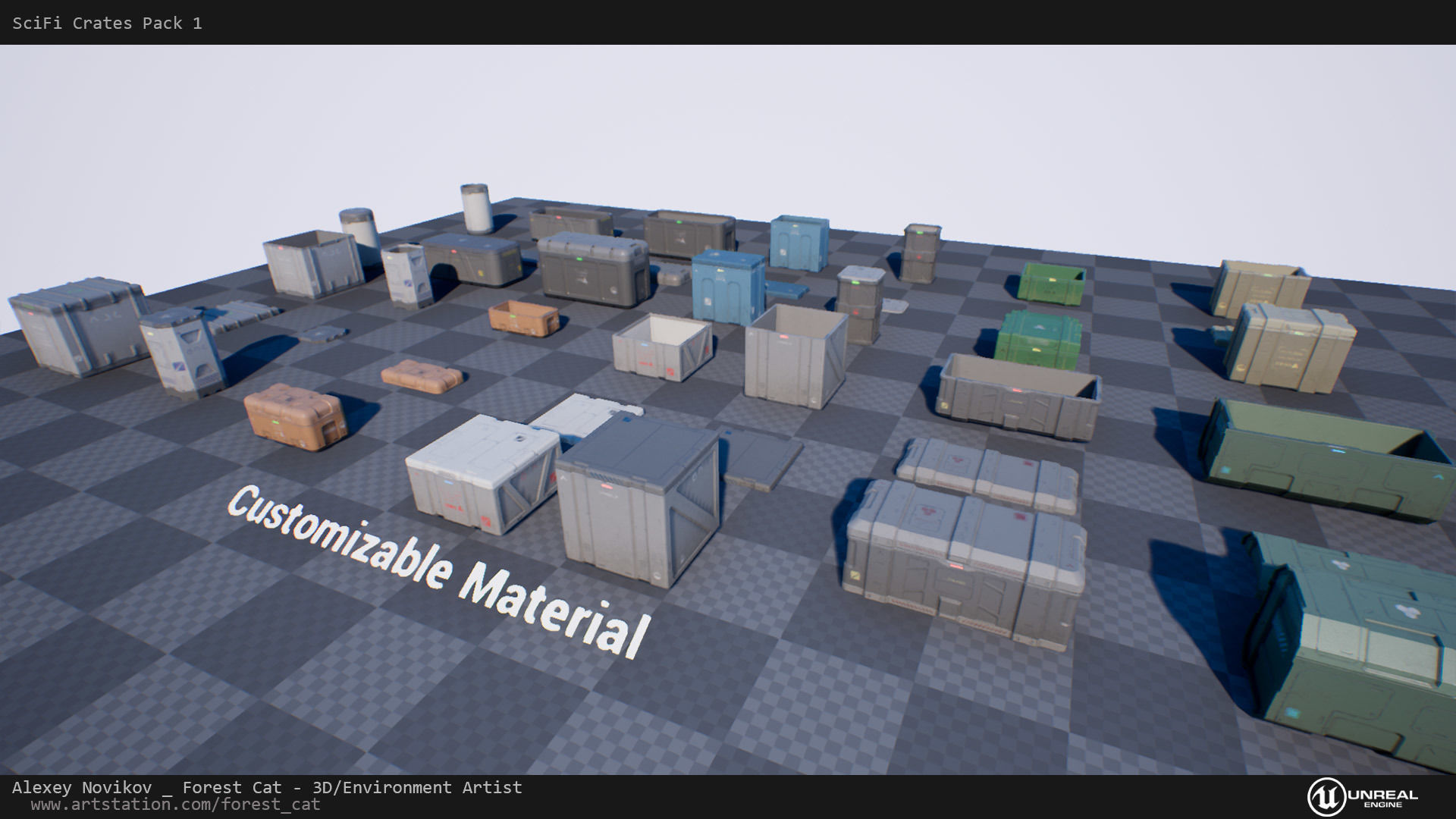 SciFi Crates Pack 1 Unity UE4 Low Poly Game Ready Low-poly 3D model_8