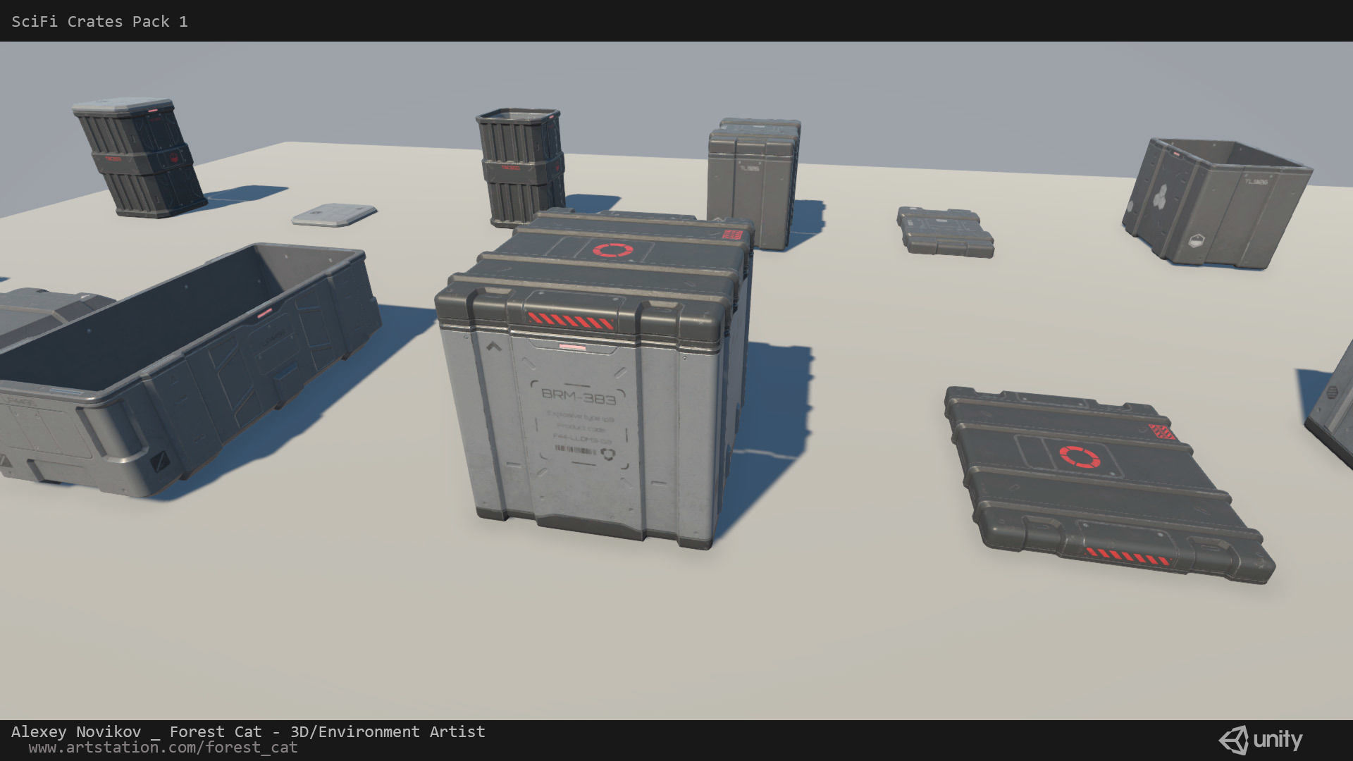 SciFi Crates Pack 1 Unity UE4 Low Poly Game Ready Low-poly 3D model_12