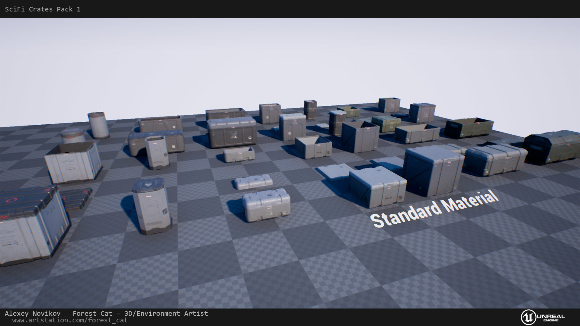 SciFi Crates Pack 1 Unity UE4 Low Poly Game Ready Low-poly 3D model_9