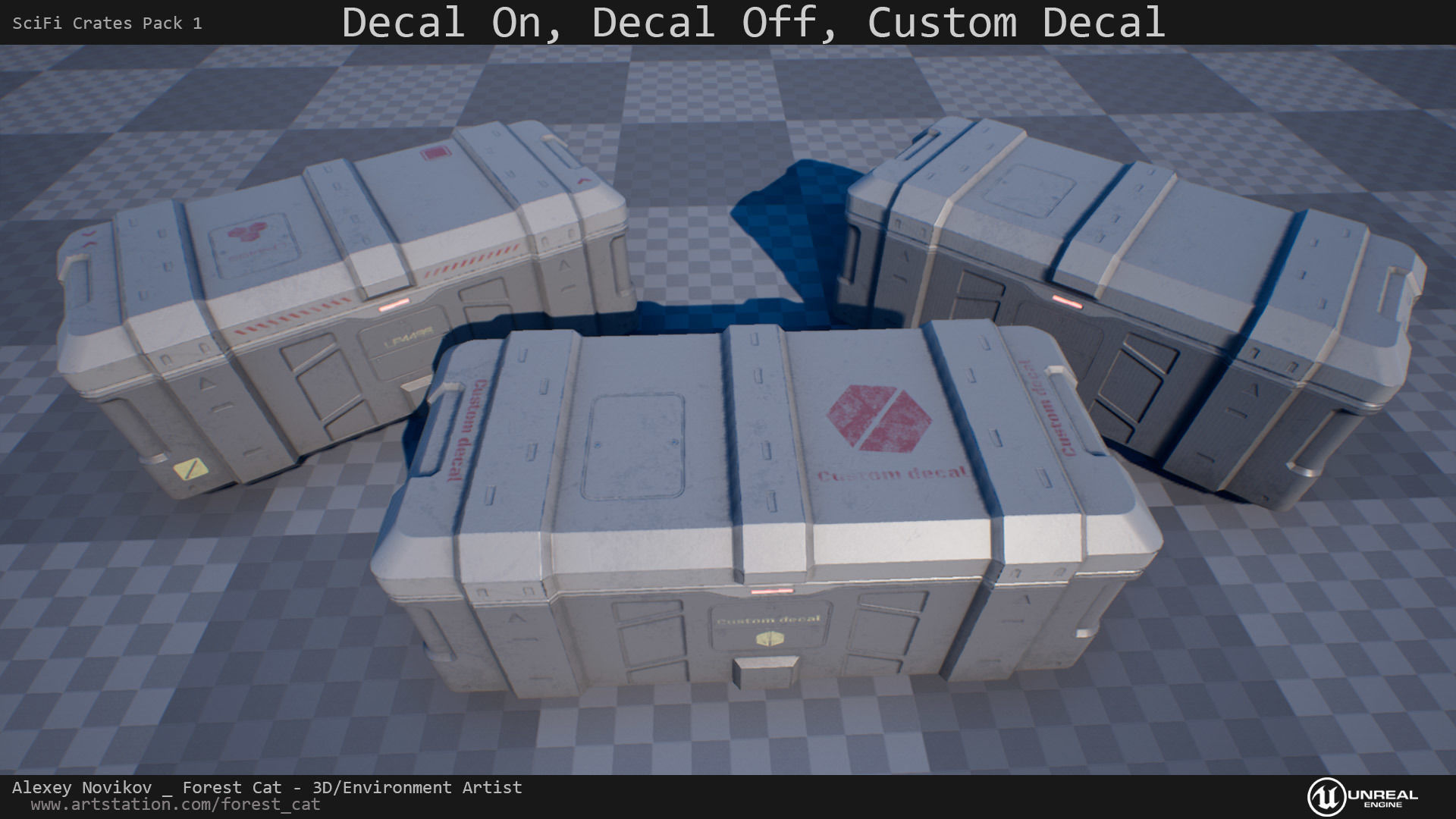 SciFi Crates Pack 1 Unity UE4 Low Poly Game Ready Low-poly 3D model_4