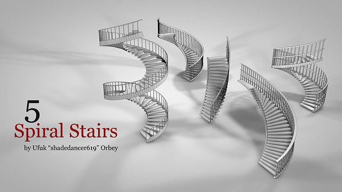 Spiral Stairs Low-poly 3D model